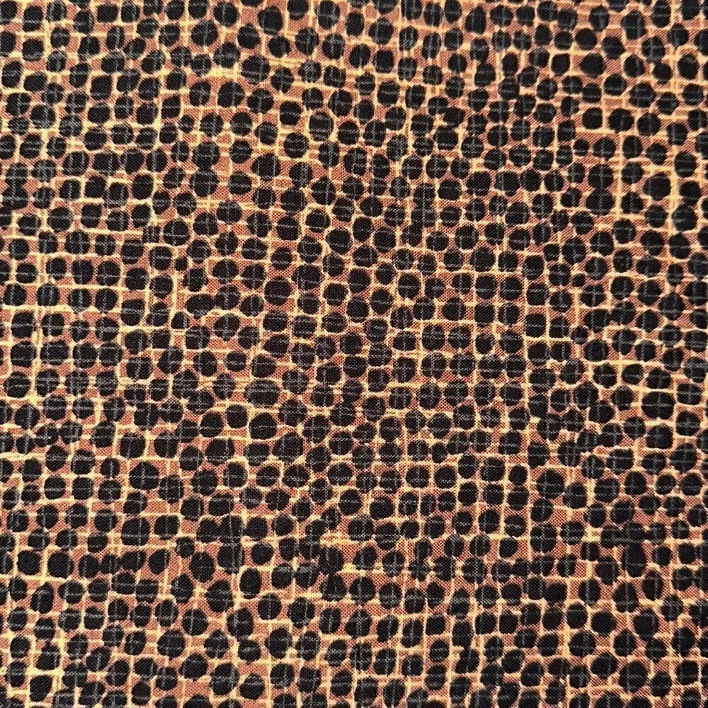 Keepsake CALICO Cotton Quilt Fabric Brown Black Tan Spotted Animal Print